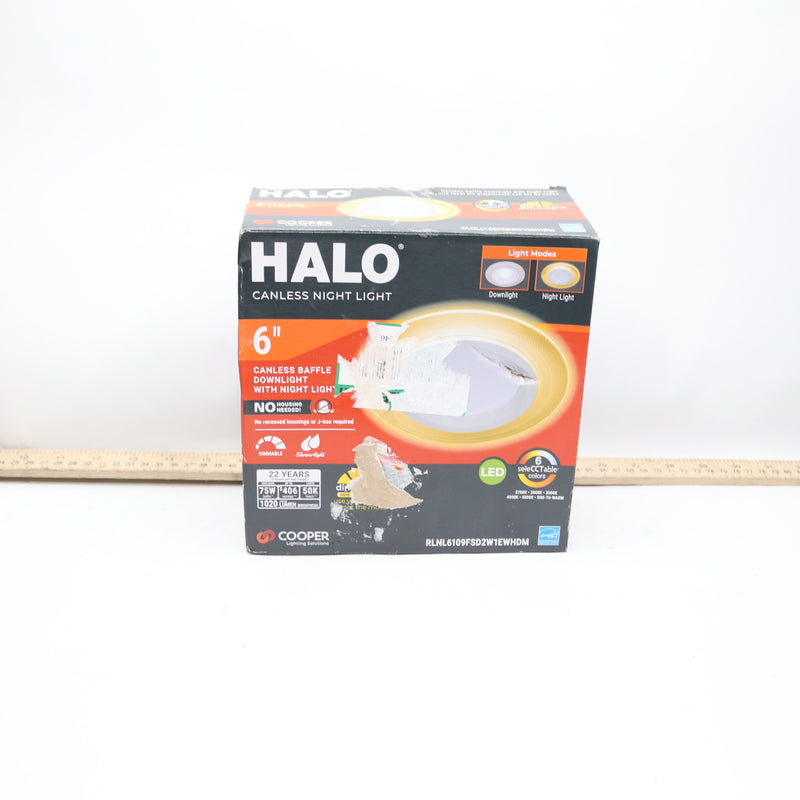 Halo Recessed LED Canless Downlight 1000 Lumens with Dim to Warm 6"