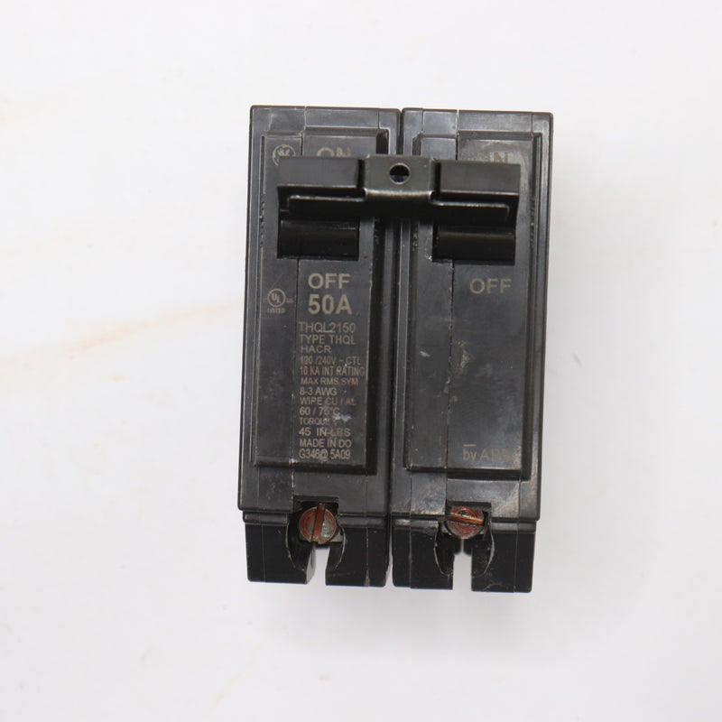 GE Circuit Breaker 2-Pole Thick Series 50 Amp Black THQL2150