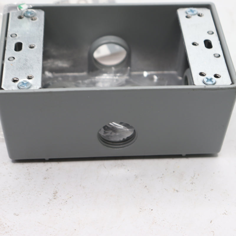 Commercial Electric Weatherproof Box Gray 1-Gang 5 Holes 1/2 WSB550XG