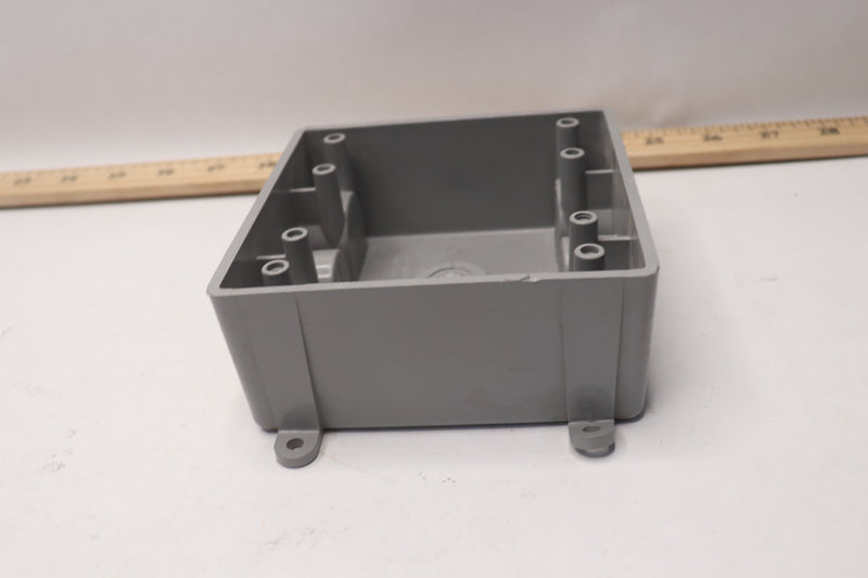 Commercial Electric Weatherproof Box Gray w/ Four 3/4" & Three 1/2" Holes 497014