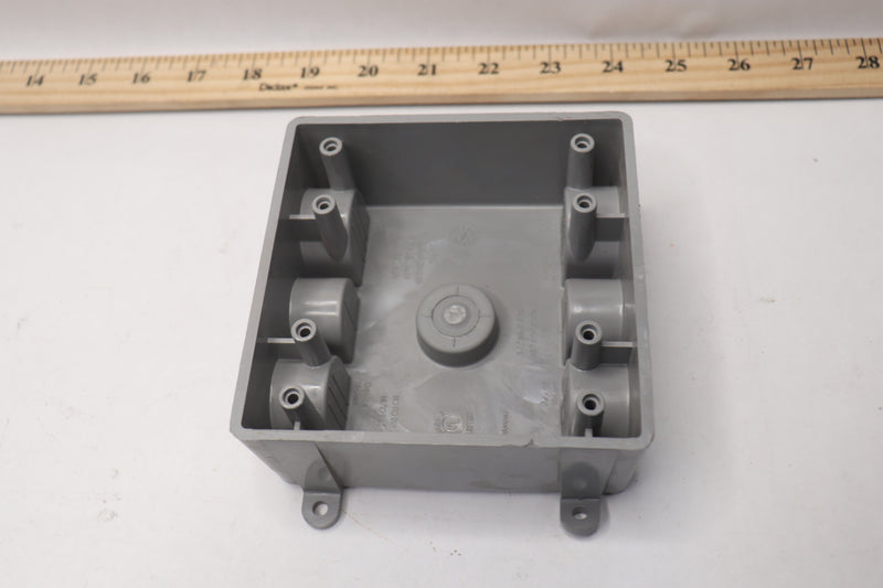 Commercial Electric Weatherproof Box Gray w/ Four 3/4" & Three 1/2" Holes 497014