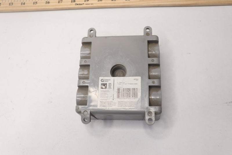 Commercial Electric Weatherproof Box Gray w/ Four 3/4" & Three 1/2" Holes 497014