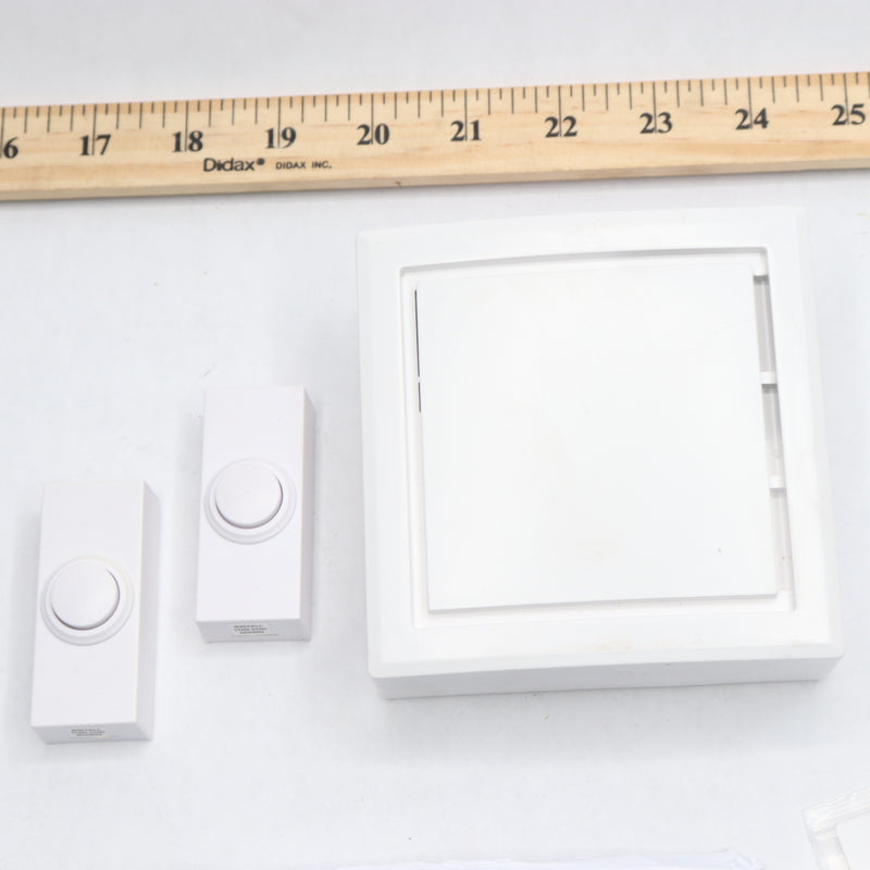 Defiant Wireless Plug-in Doorbell Kit w/ 1 Push Button White 18000015