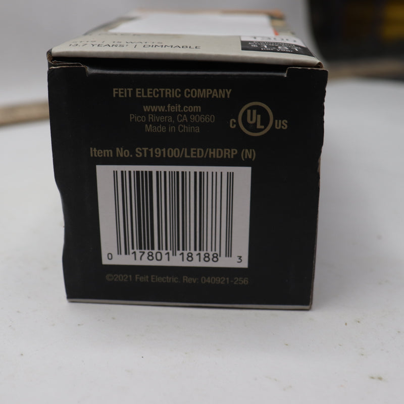 Feit Electric Straight Filament Amber Glass Edison LED Light Bulb ST19 100W Eqv