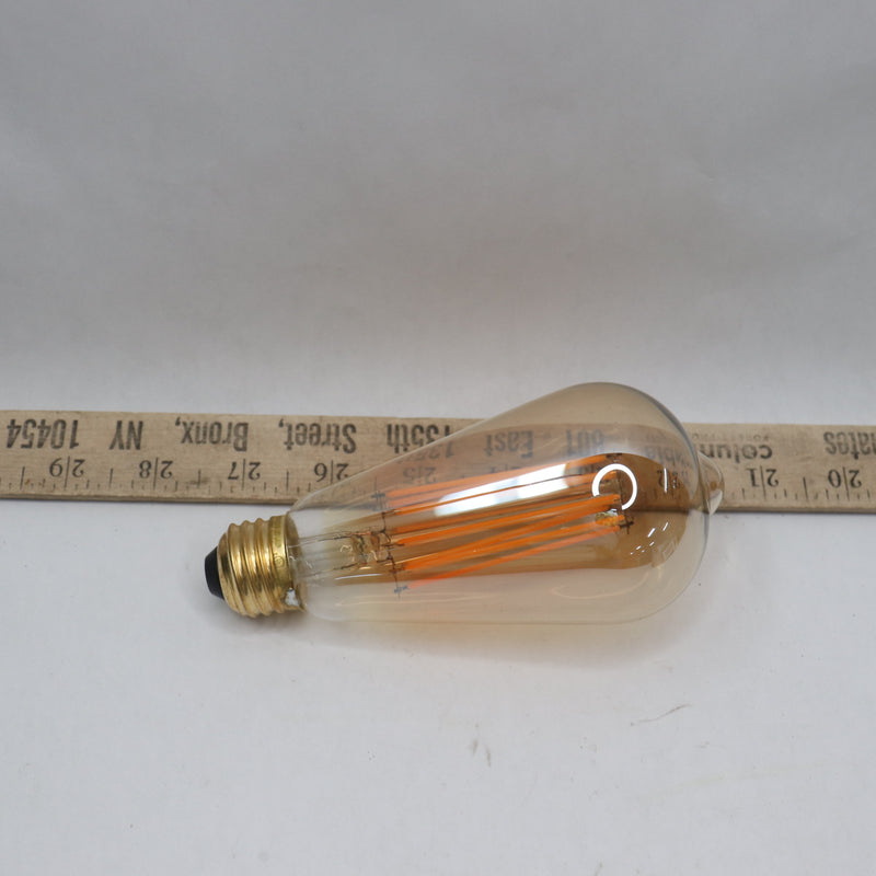 Feit Electric Straight Filament Amber Glass Edison LED Light Bulb ST19 100W Eqv