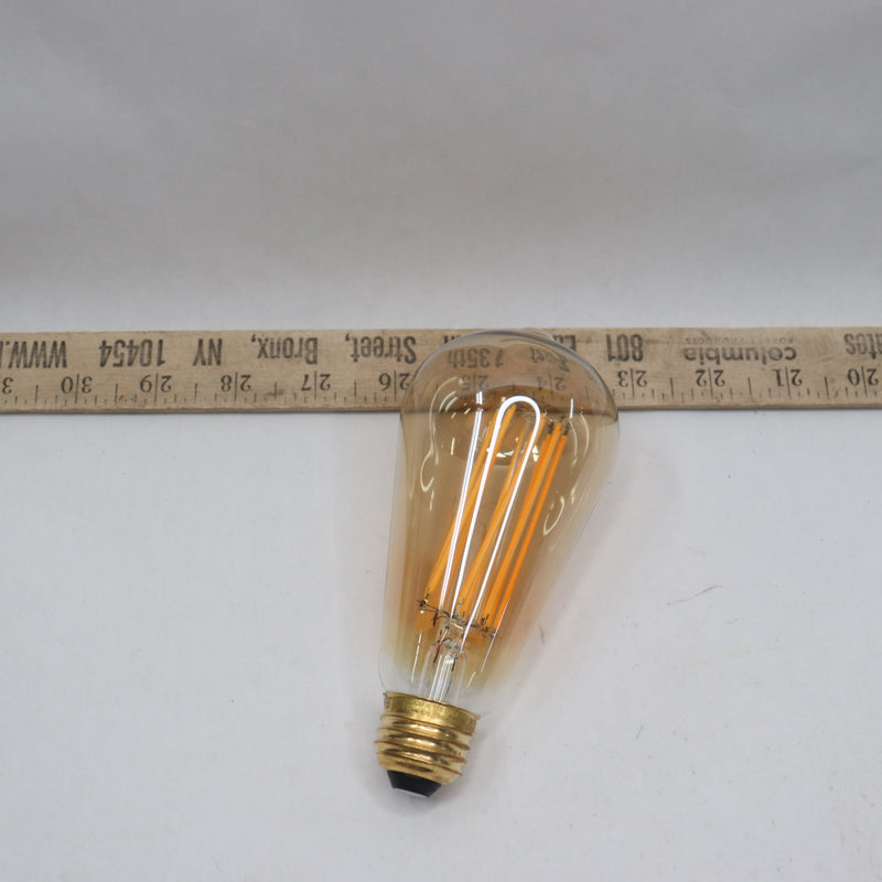 Feit Electric Straight Filament Amber Glass Edison LED Light Bulb ST19 100W Eqv
