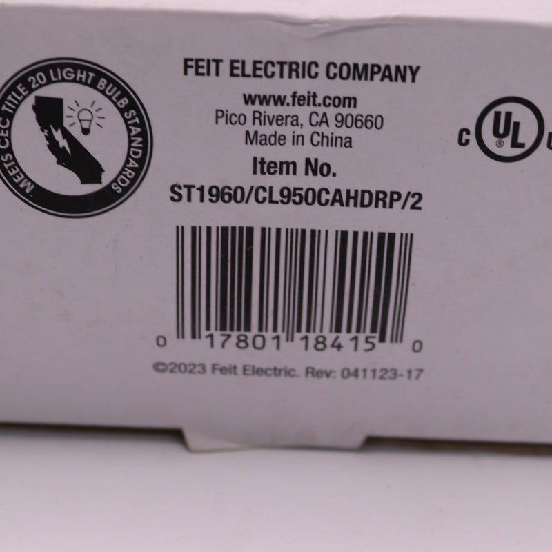 (2-Pk) Feit Electric Vintage Edison LED Light Bulb 60W Equivalent ST19