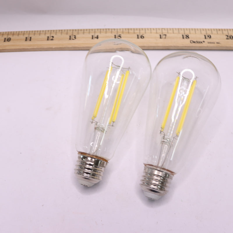(2-Pk) Feit Electric Vintage Edison LED Light Bulb 60W Equivalent ST19