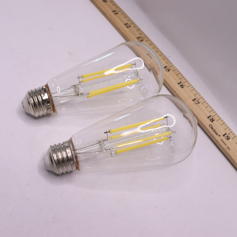 (2-Pk) Feit Electric Vintage Edison LED Light Bulb 60W Equivalent ST19