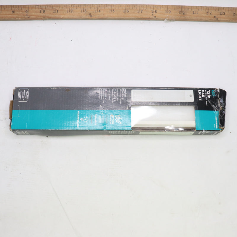 Rechargeable Dimmable Bar LED Light with Motion Sensor Plastic White 5V 12"