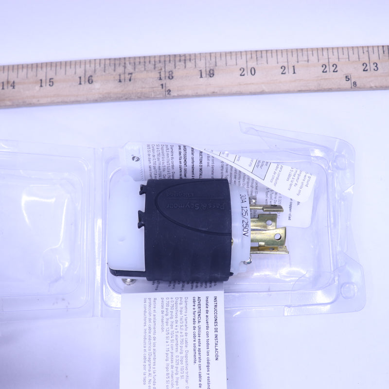 Legrand Locking Plug Industrial Spec Grade Black/White NEMA L14-30P 125/250V 30A