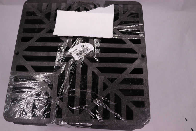 NDS Catch Basin Drain Grate Black Square Plastic 9" 980G