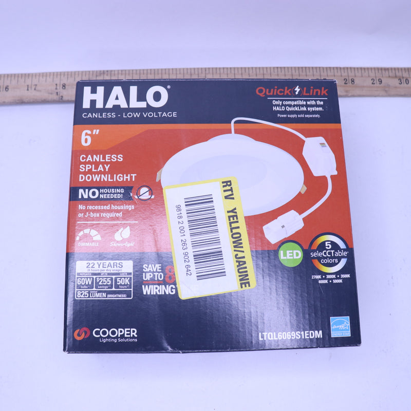 Halo Quicklink Canless LED Downlight White 6" LTQL6069S1EDM