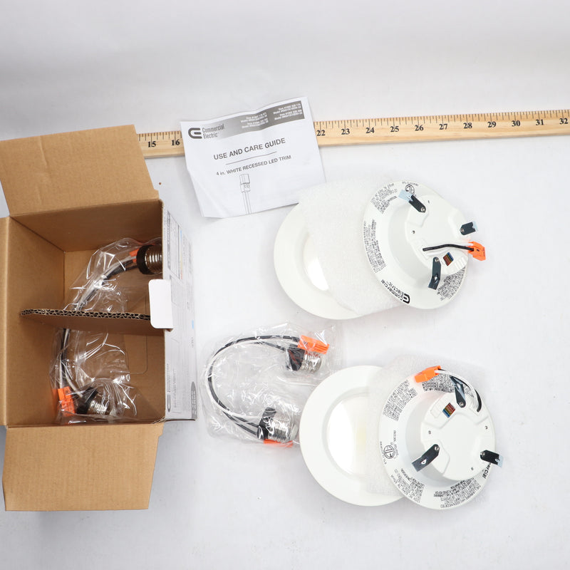 (4-Pk) Commercial Electric LED Recessed Light Trim White 4" NS01CA07ER1-259