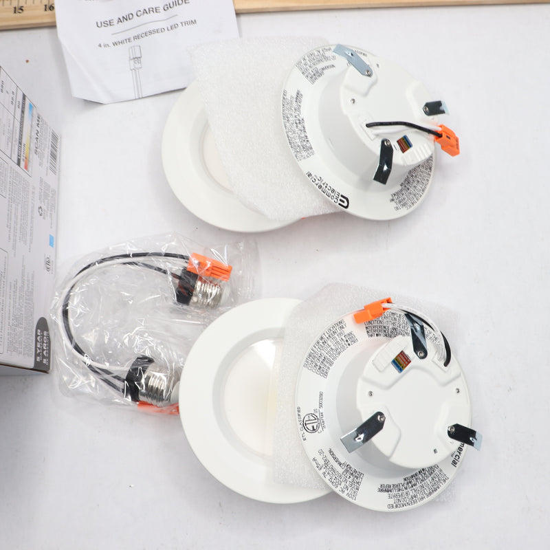 (4-Pk) Commercial Electric LED Recessed Light Trim White 4" NS01CA07ER1-259