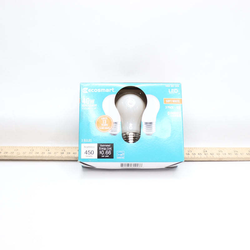 (3-Pk) A15 Dimmable Frosted Glass Deco Filament LED Vintage Edison Light Bulb