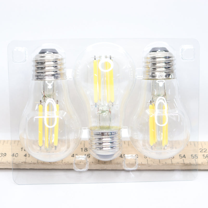 (3-Pk) EcoSmart LED Vintage Edison Light Bulb 60-Watt Equivalent A15 Dimmable