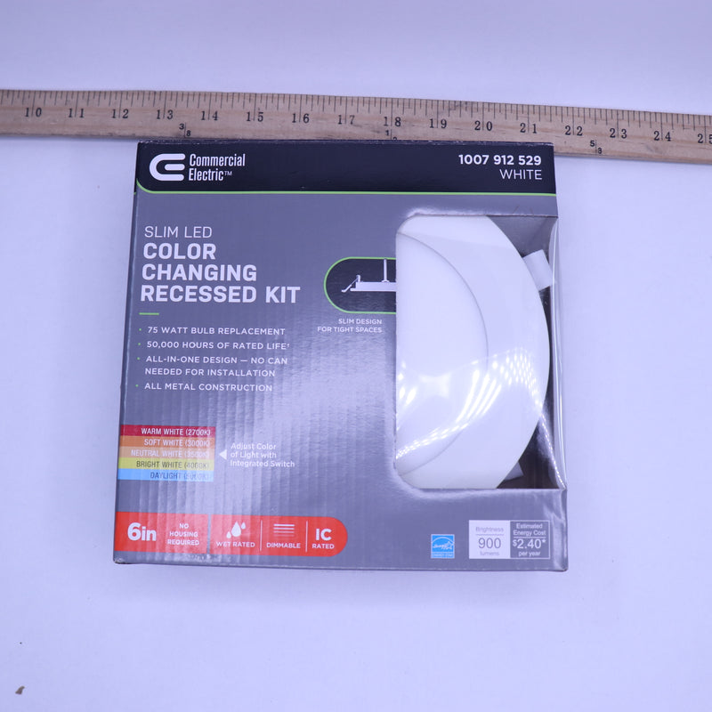 Commercial Electric Ultra Slim Canless Color LED Recessed Light Trim 6"