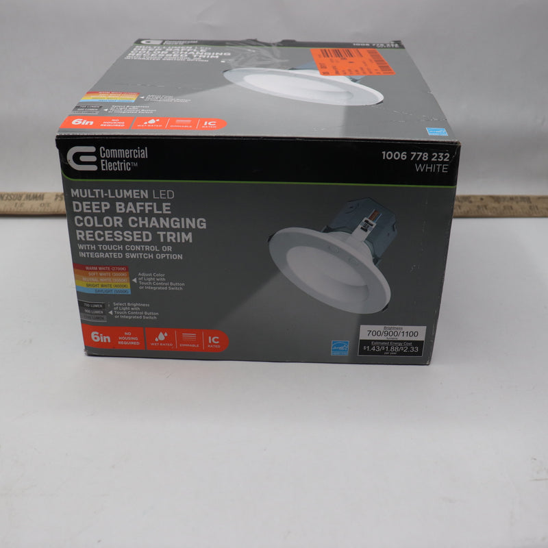 Commercial Electric Deep Baffle Canless LED Recessed Light Kit 5" / 6"