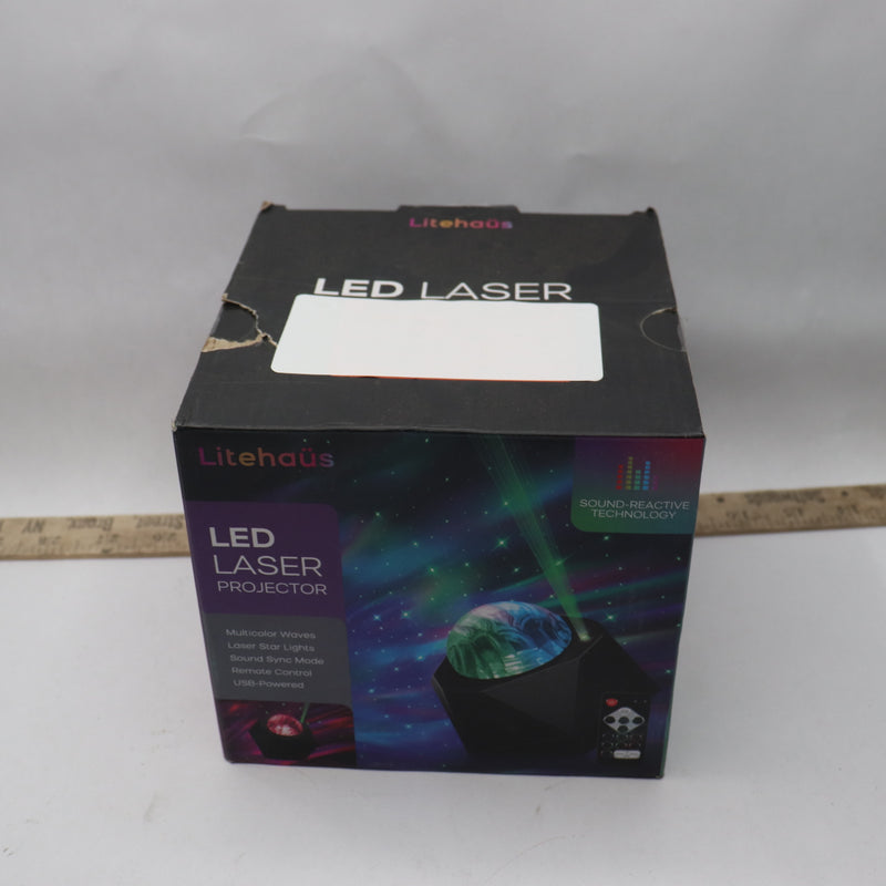 Litehaus Multi-Color Sound Reactive USB Powered Galaxy Wave Projector LH-PL003-9