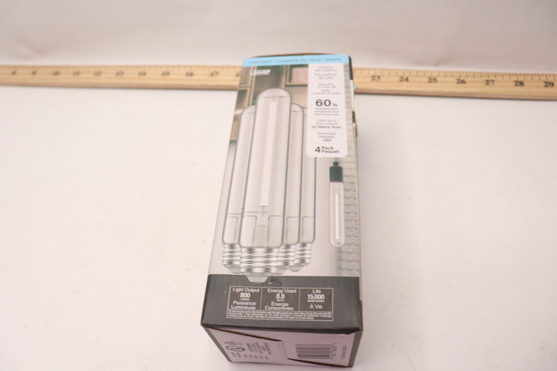 (4-Pk) Feit Electric LED Light Bulb 60-Watt Equivalent T10L Dimmable
