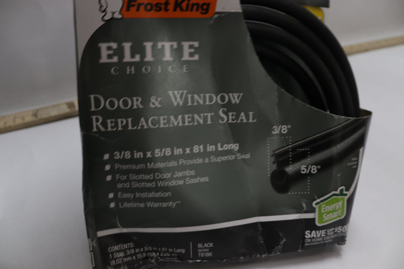 Frost King Bulb-Shape Door Replacement Seal 3/8" Dia. x 81 Ft. Long T81BK