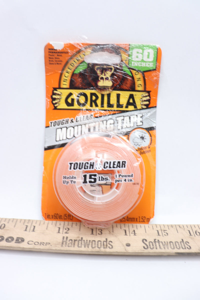 Gorilla Mounting Tape Roll Clear 1" x 60" 104732