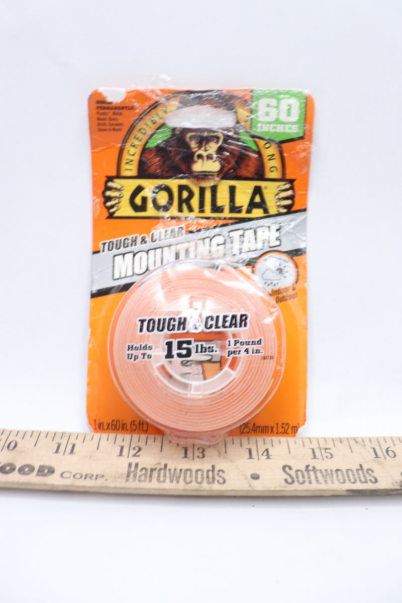 Gorilla Mounting Tape Roll Clear 1" x 60" 104732