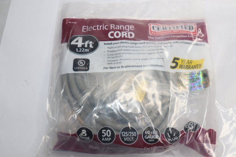 Certified Appliance Accessories Power Cord 50-Amp 4'