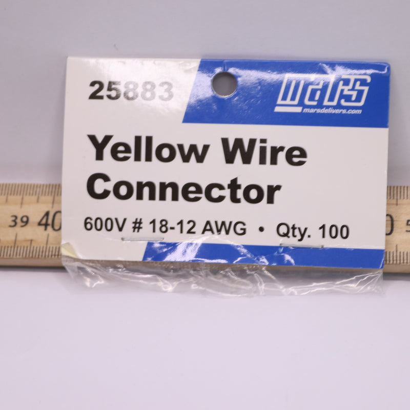 (100-Pk) Mars Wire Connector Yellow 25883