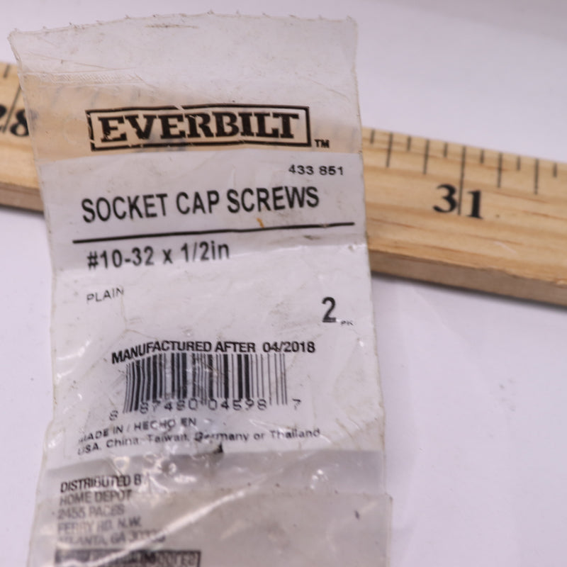 (2-Pk) Everbilt Hex Socket Head Plain Socket Cap Screws