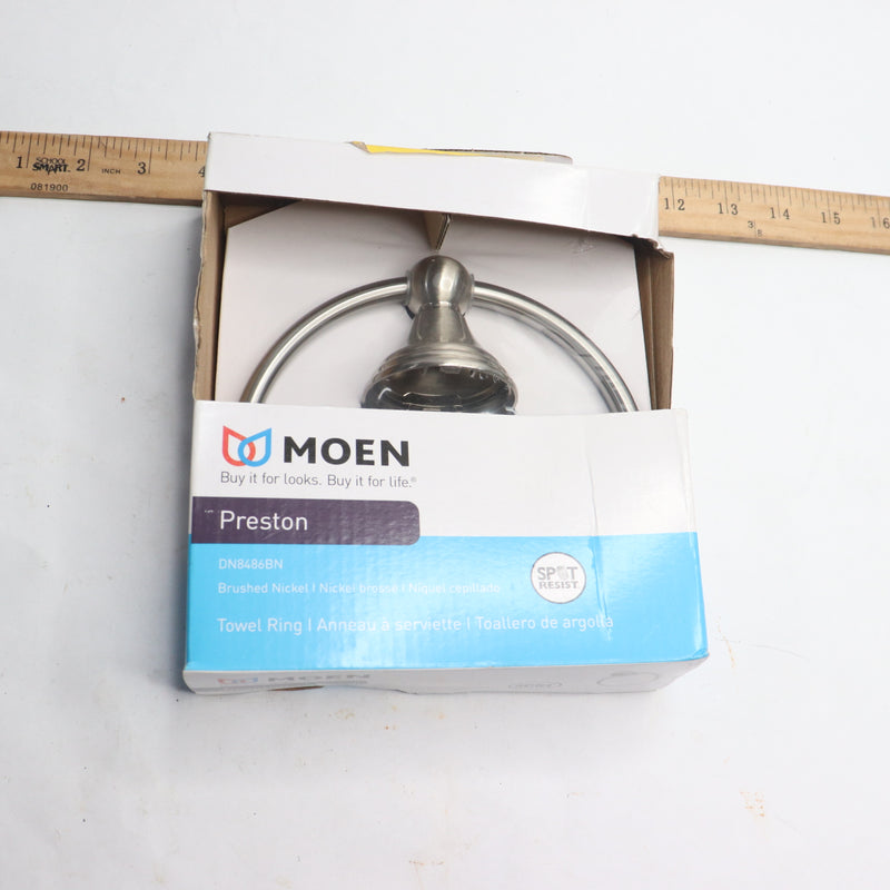 Moen Preston Towel Ring Brushed Nickel DN8486BN