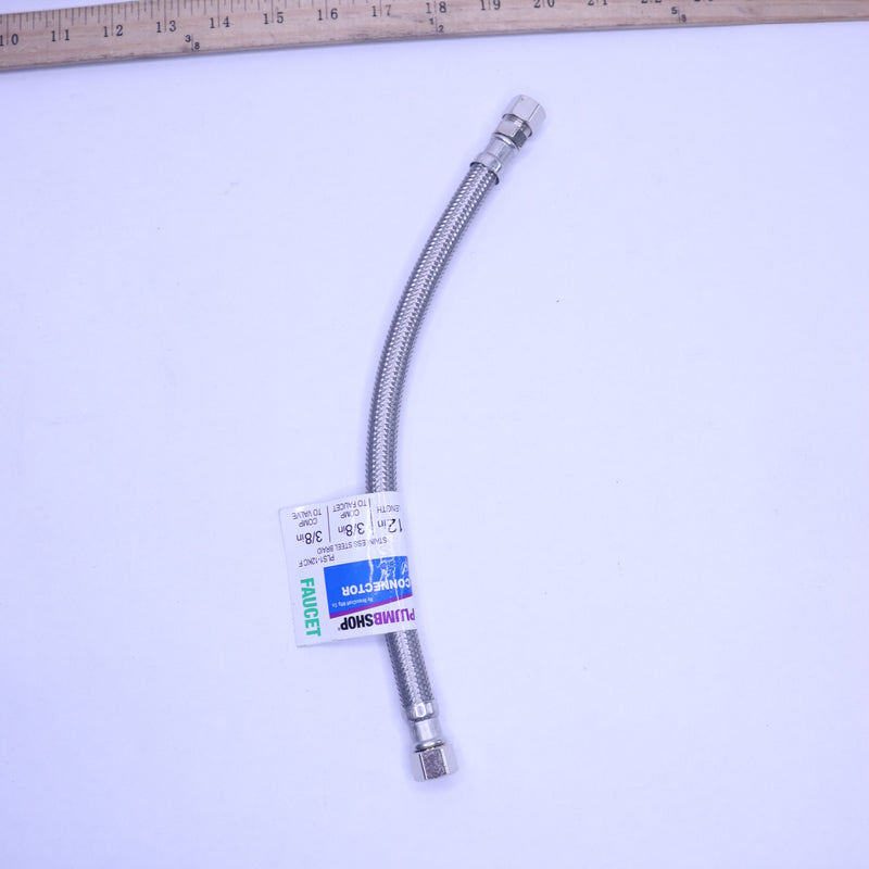 Plumbshop Braided Faucet Connector Stainless Steel 3/8" x 3/8" x 12" L