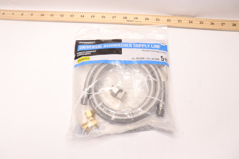 Everbilt Universal Dishwasher Supply Line Stainless Steel 3/8" x 3/8" x 60"