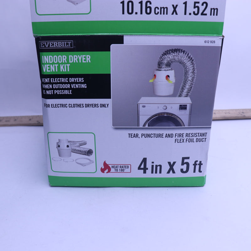 Everbilt Indoor Dryer Vent Kit Plastic 4" x 5' 612928 - Incomplete