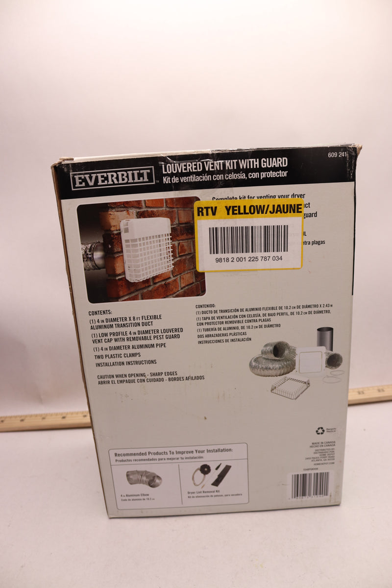 Everbilt Dryer Vent Kit with Guard 4" x 8' 609241