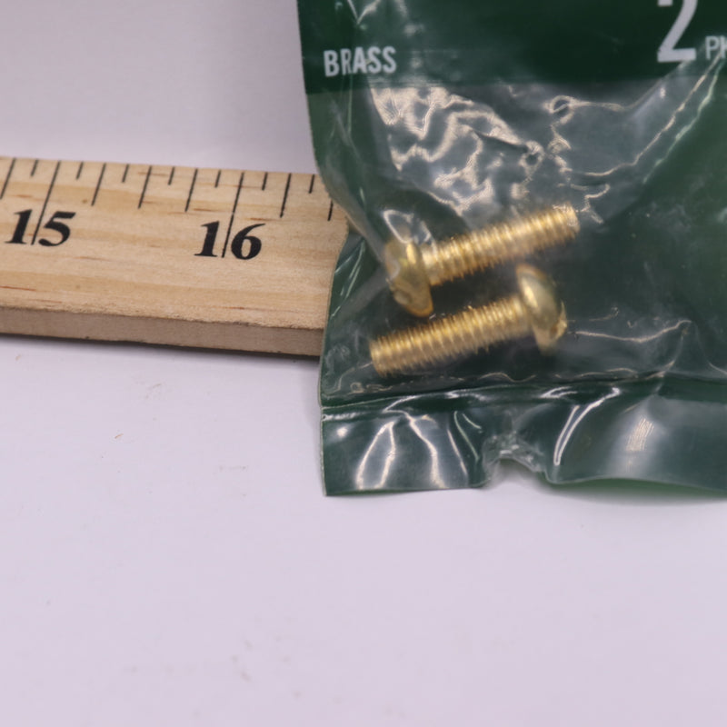 (2-Pk) Everbilt Combo Round Head Machine Screw Brass 1/4"-20 x 3/4"