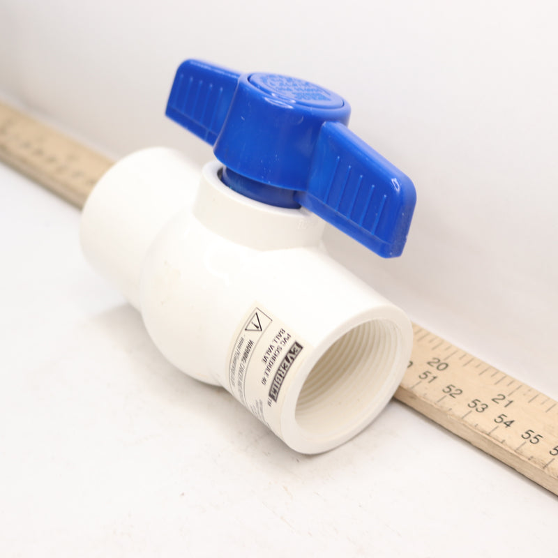 Everbilt Ball Valve PVC Schedule 40 150psi Solvent x Solvent 3/4" 232 815