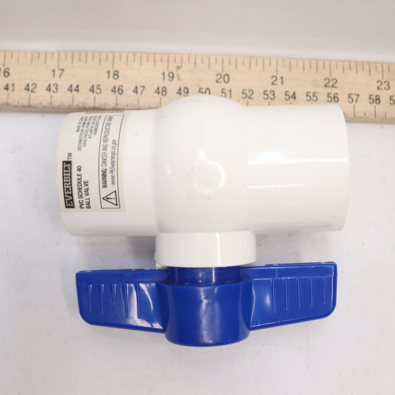 Everbilt Ball Valve PVC Schedule 40 150psi Solvent x Solvent 3/4" 232 815