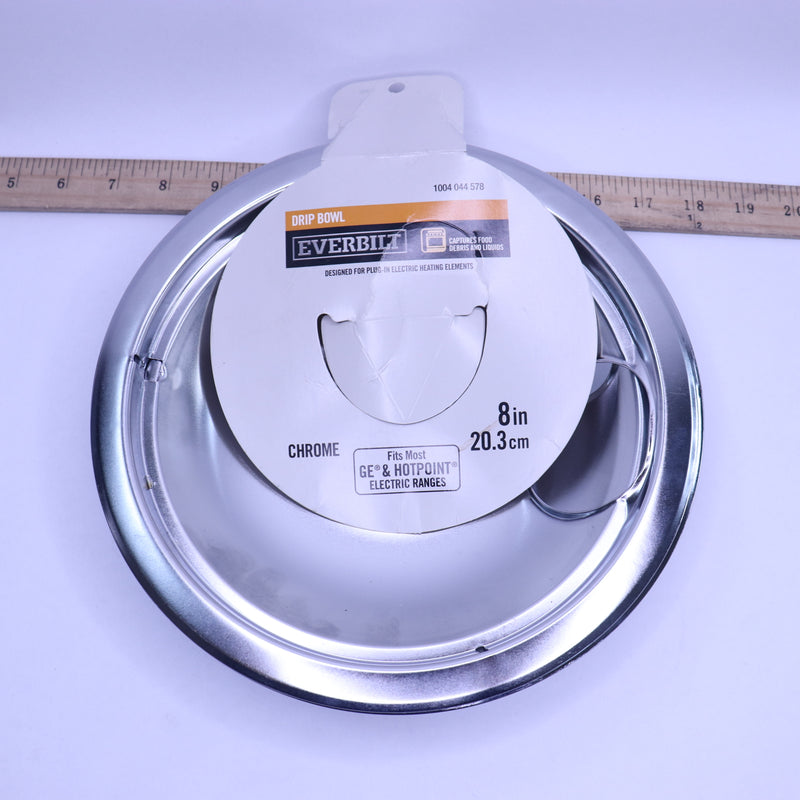 (2-Pk) Everbilt Drip Bowl for GE Electric Ranges Chrome 8" 1004 044 578