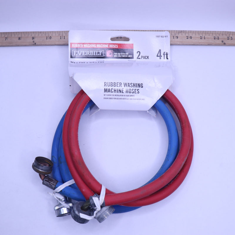 Everbilt Washer Hoses Rubber Blue/Red 4FT 1007 952 911