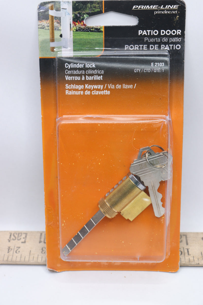 Prime-Line Cylinder Lock Schlage Shaped Keys 2-Keys 1-1/4" E2103