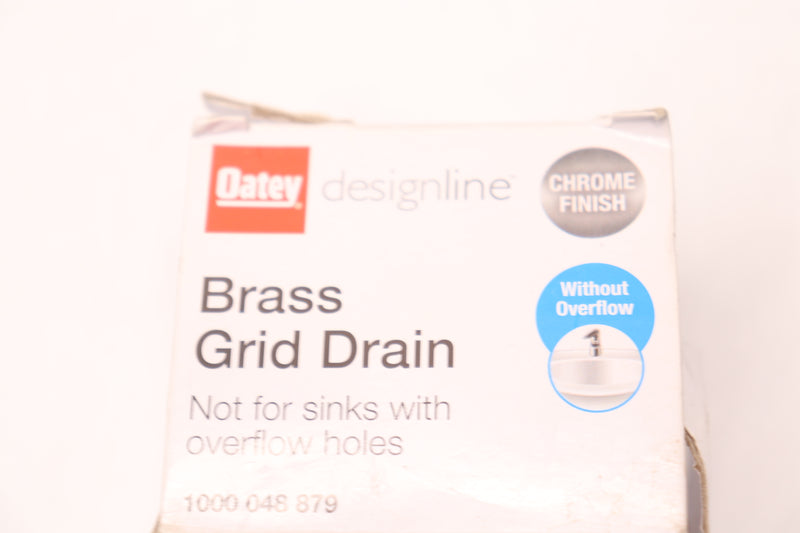 Oatey Designline Chrome-Plated Brass Grid Drain without Overflow