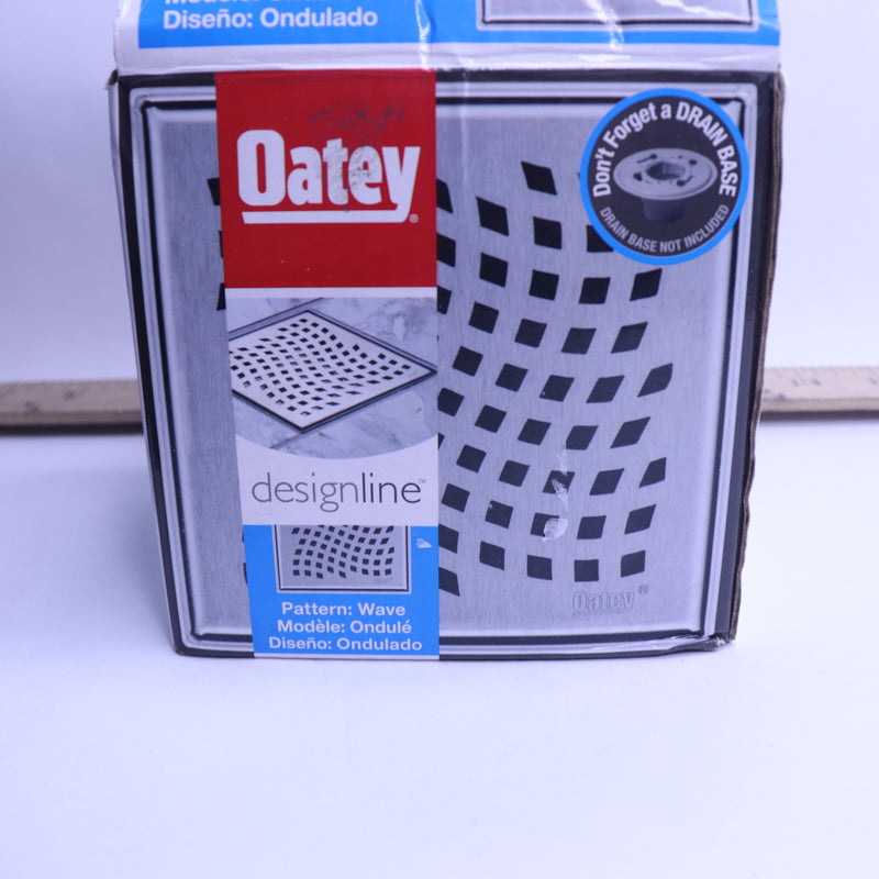 Oatey Designline Square Drain Wave Grate 4" x 4" DSS4040R-D-04 - Complete