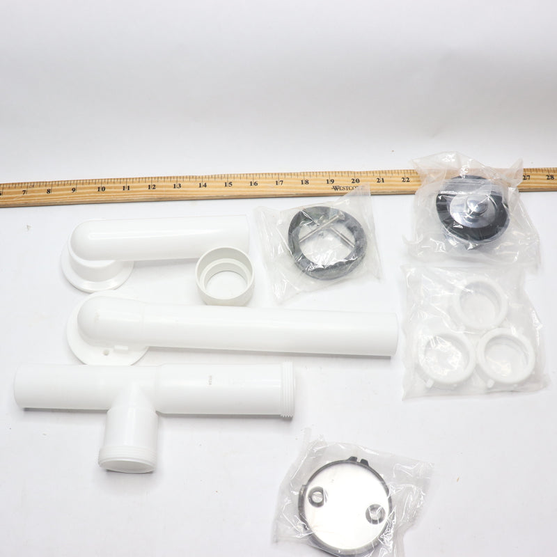 Everbilt Bath Waste and Overflow Drain Kit Plastic White 1-1/2" 224139 - Damaged