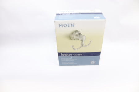 MOEN Banbury Double Robe Hook in Spot Resist Brushed Nickel