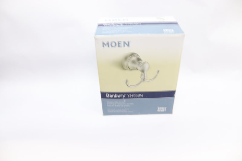 Moen Banbury Double Robe Hook Brushed Nickel Y2603BN