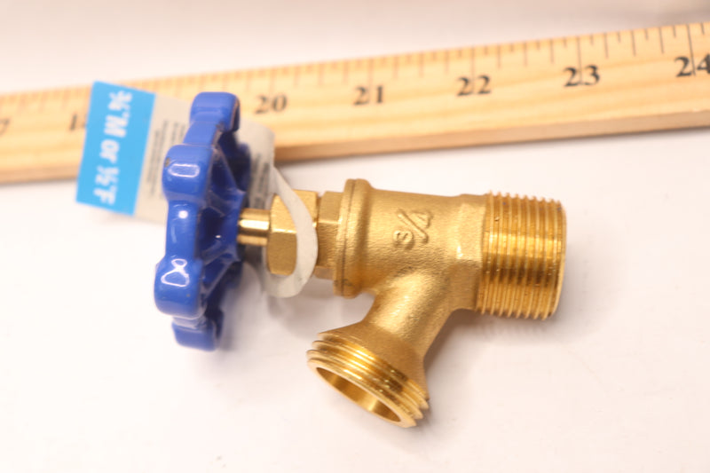 Everbilt Boiler Drain Valve Brass Blue MPT x MHT 3/4" 102-704EB