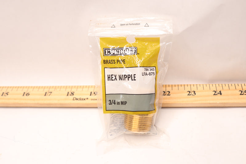 Everbilt Pipe Hex Nipple Lead-Free Brass 3/4" LFA-875