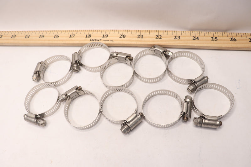 (10-Pk) Everbilt Hose Clamp Stainless Steel 3/4"-1-3/4" 67205